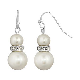 1928 Graduated Simulated Pearl Drop Earrings