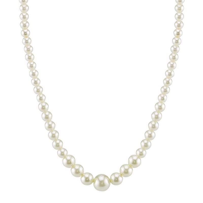 1928 Graduated Simulated Pearl Necklace, Womens, Size: 18, White