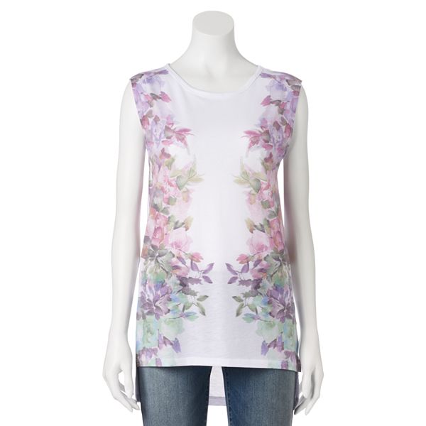 Freeze Vertical Floral Banner Muscle Tee Juniors