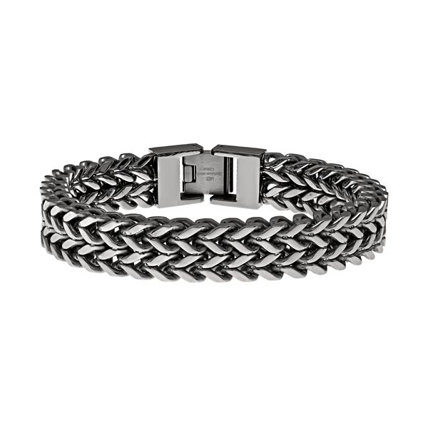 Stainless steel bracelet for men, wheat rope chain - JoyElly