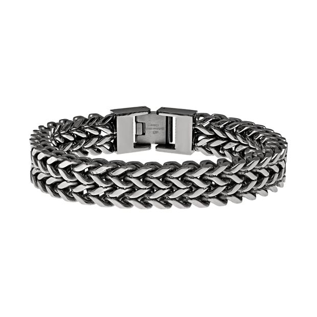 LYNX Stainless Steel Wheat Chain Bracelet - Men