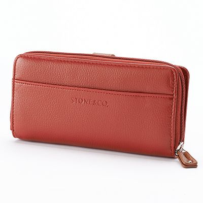 Stone Co. Leather Large Zip Around Wallet