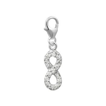 Cubic Zirconia Sterling Silver Infinity Charm