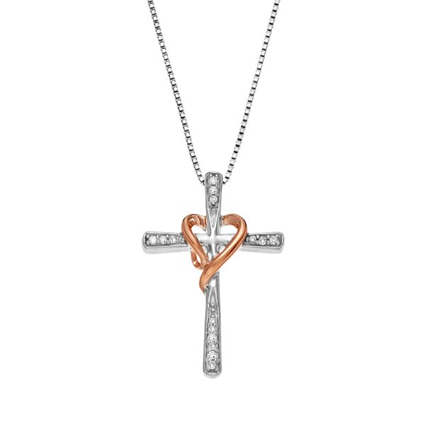 Timeless Sterling Silver Diamond Accent 14k Rose Gold Over Silver Two ...