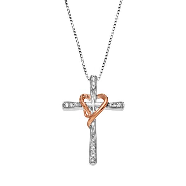 MMC Silver Pendants Cross Twisting with Heart Necklaces for Womens
