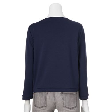 LC Lauren Conrad Floral Mesh Crop Sweatshirt - Women's