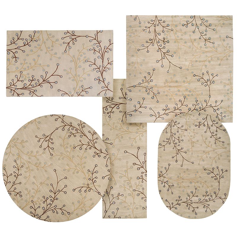 Decor 140 Athena Floral Rug, White, 5X8 Ft