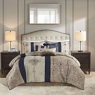 Madison Park Blaine 7 pc Comforter Set with Throw Pillows