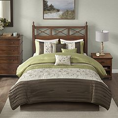 Madison Park Bristol 6-Piece Striped Comforter Set With Throw Pillows