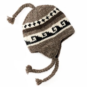 SIJJL Wavy Fleece-Lined Wool Trapper Hat