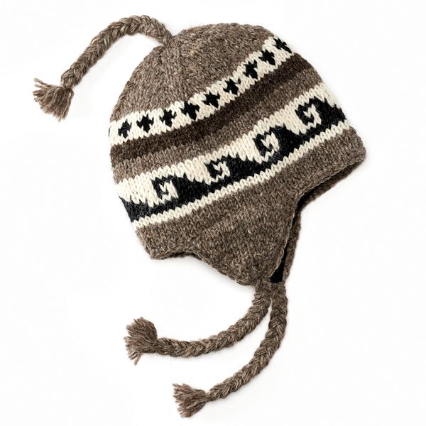 SIJJL Wavy Fleece-Lined Wool Trapper Hat