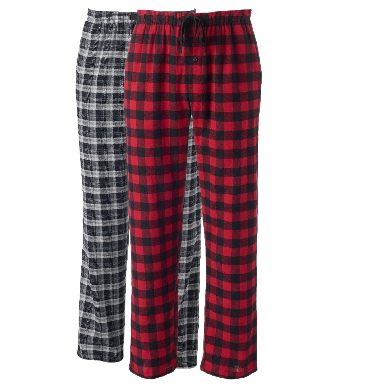 red and black plaid sleep pants