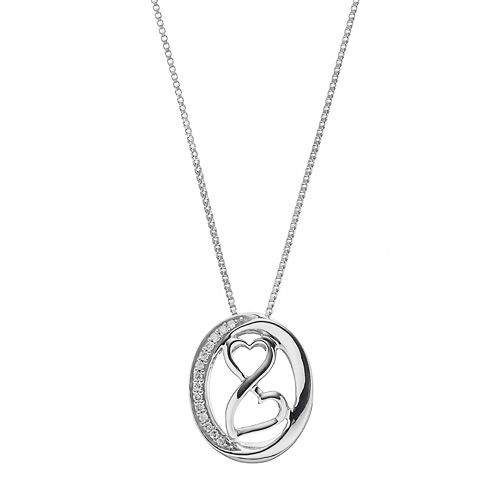 Love Is Forever Sterling Silver Diamond Accent Heart Mobius Pendant ...