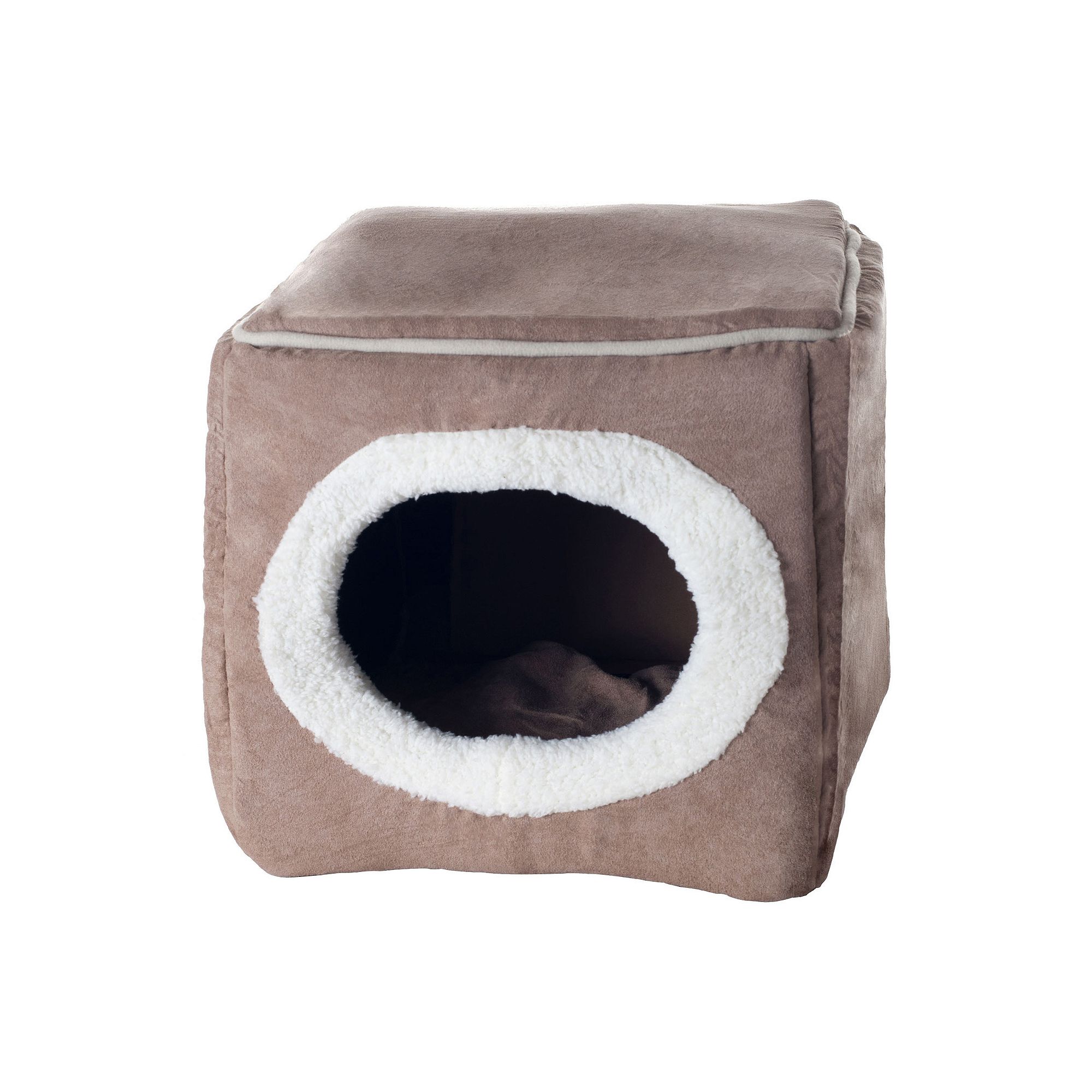 PAW Cozy Cave Enclosed Pet Bed - 12 x 13.5, Light Brown