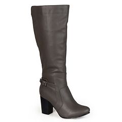 Gray wide calf riding boots best sale