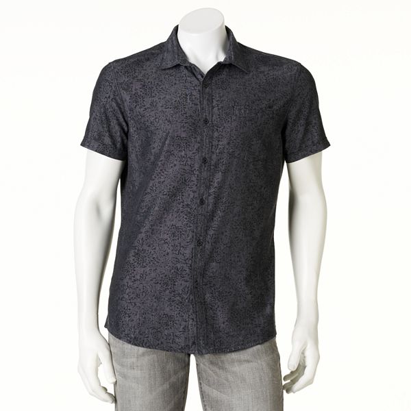 Men's Marc Anthony Short Sleeve Knit Button-Down Shirt