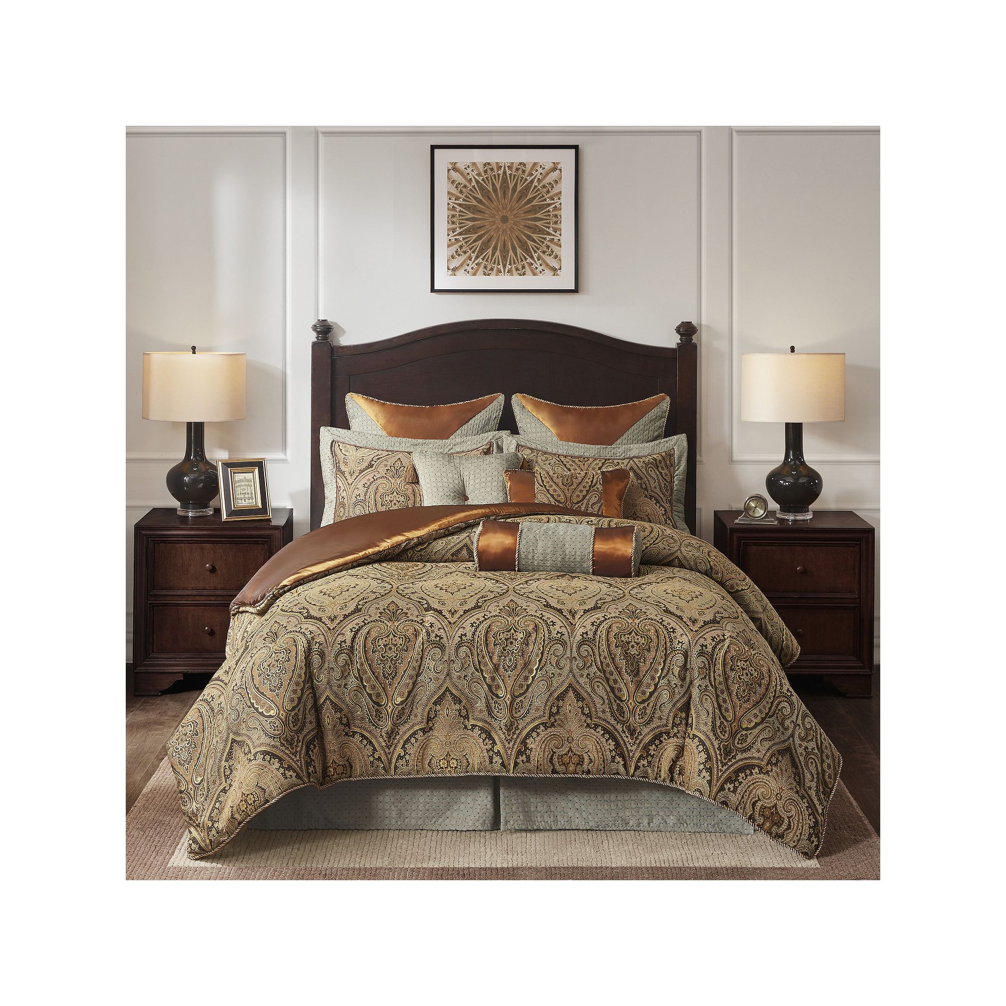 Madison Park Canovia Springs Comforter Set with Throw Pillows, Brown