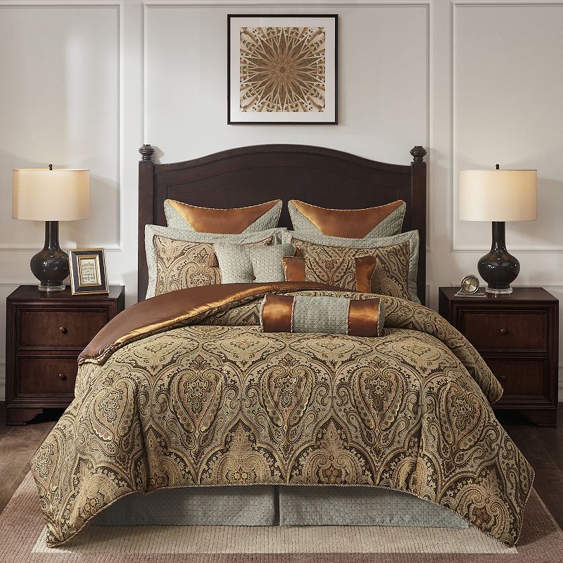 Hampton Hill Canovia Springs Comforter Set with Throw Pillows, Brown, King