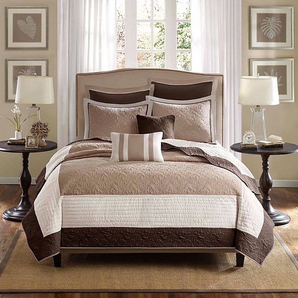 Madison Park Danville 7Piece Quilt Set with Shams and Throw Pillows