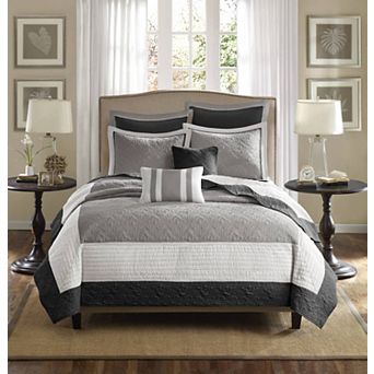 Madison Park Danville 7 pc Quilt Set with Shams and Throw Pillows