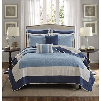 Madison Park Danville 7 pc Quilt Set with Shams and Throw Pillows