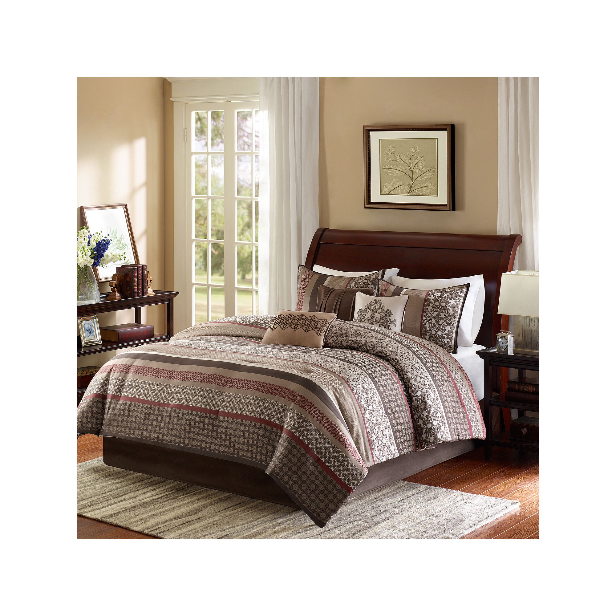 Madison Park Dartmouth 7-pc. Comforter Set with Throw Pillows, Red