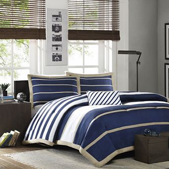 Intelligent Design Garrett Striped Comforter Set with Throw Pillow