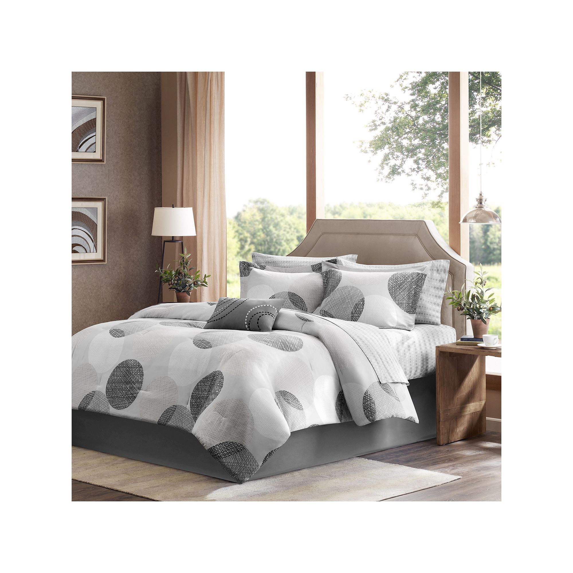 Madison Park Essentials Glendale Comforter Set with Cotton Bed Sheets and T