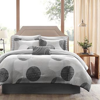 Madison Park Essentials Glendale Comforter Set with Cotton Bed Sheets and Throw Pillow