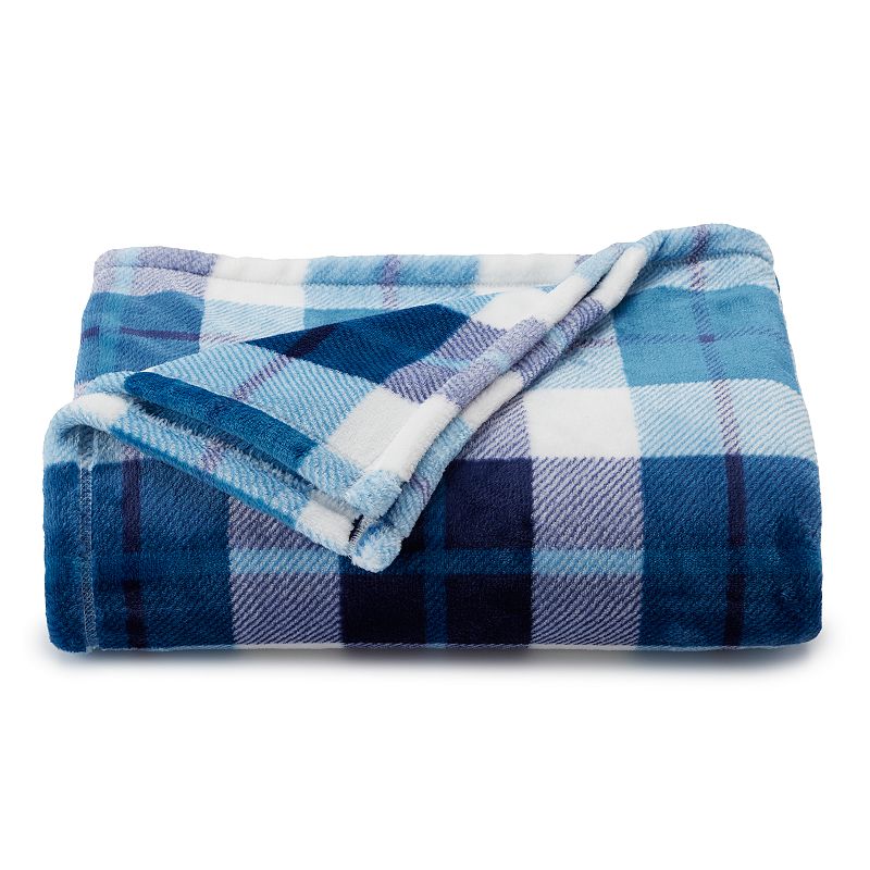 The Big One Oversized Supersoft Plush Throw, Med Blue