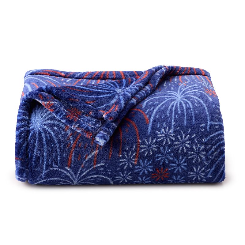 The Big One Oversized Supersoft Plush Throw, Blue