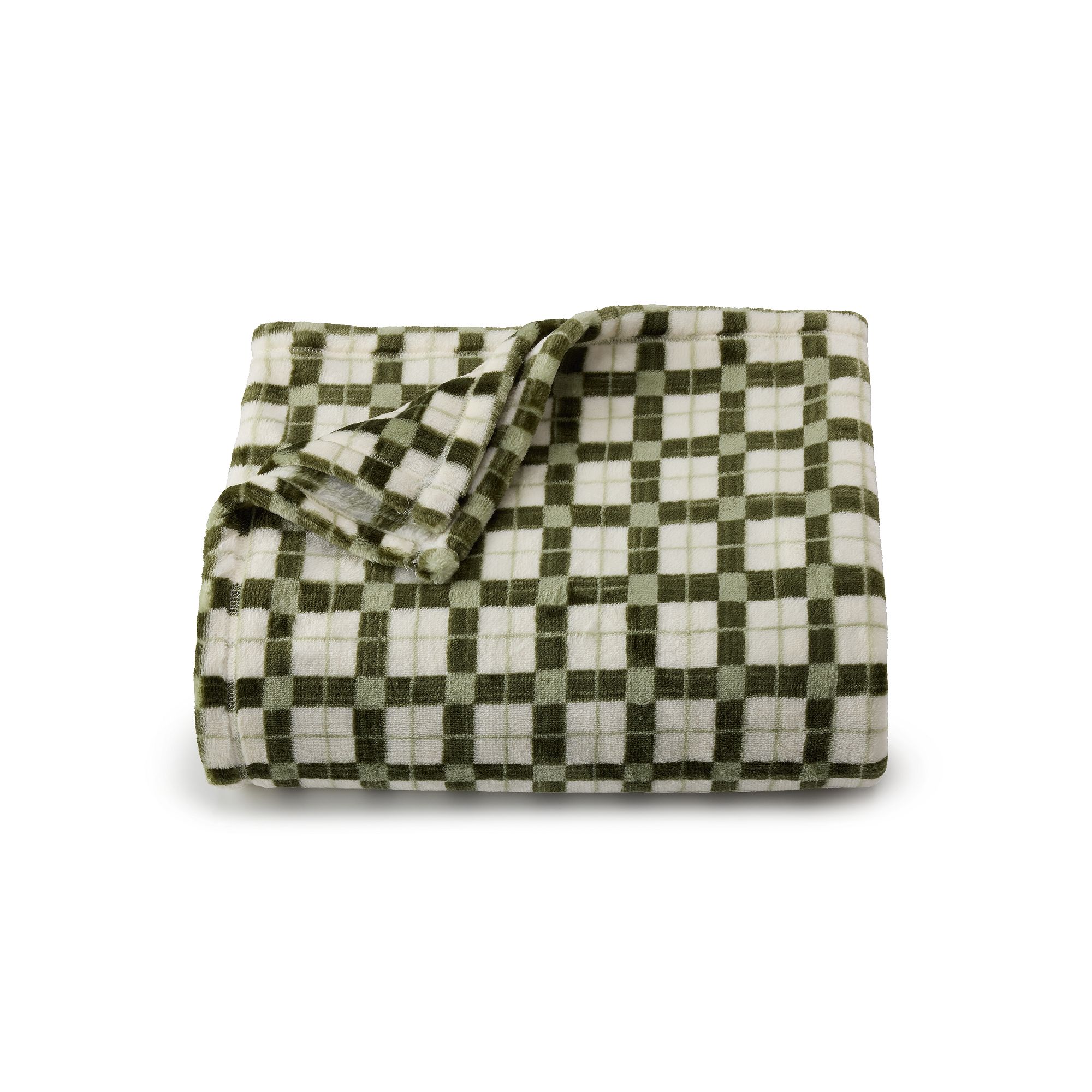 The Big One® Oversized Supersoft Plush Throw Blanket, Green Plaid