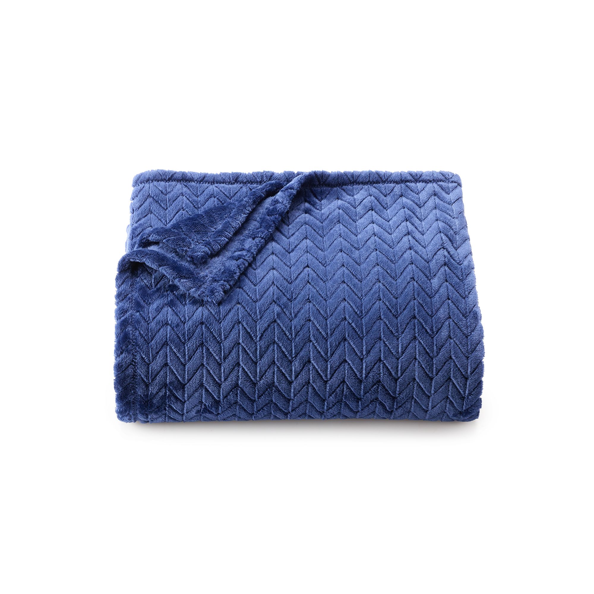 The Big One® Oversized Supersoft Plush Throw Blanket, Blue Jacquard