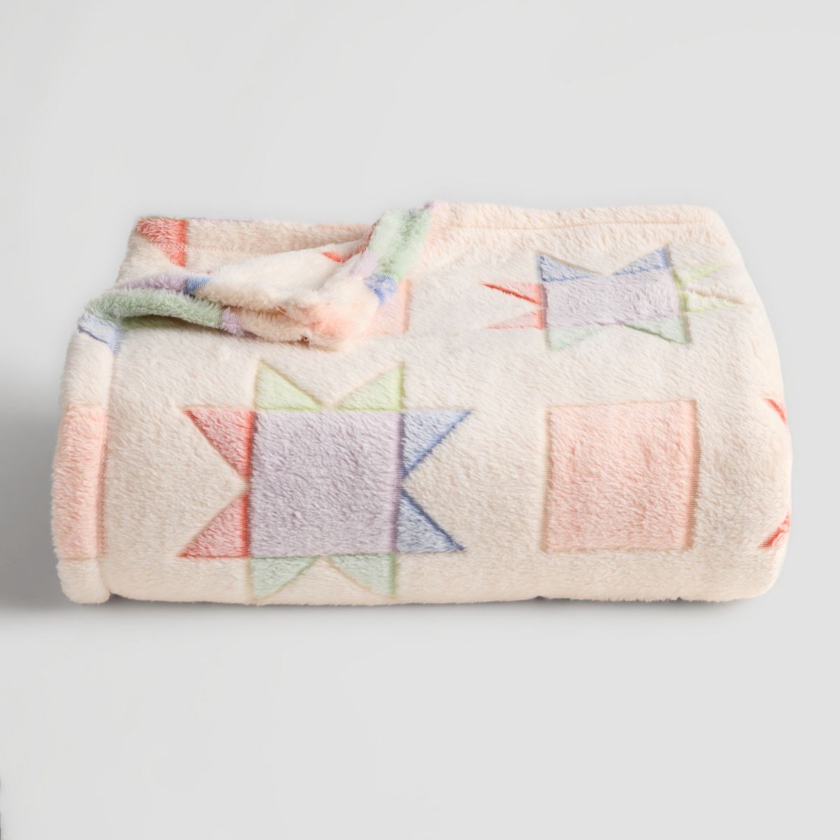 The Big One® Oversized Supersoft Plush Throw Blanket - Pastel Star Patchwork