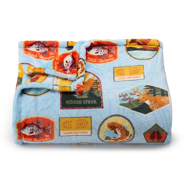 The Big One® Oversized Supersoft Plush Throw Blanket - Wildlife Patches