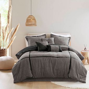 Madison Park Houston 7 pc Micro Corduroy Comforter Set with Throw Pillows