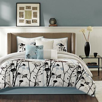 Madison Park Kira 7 pc Botanical Comforter Set with Throw Pillows