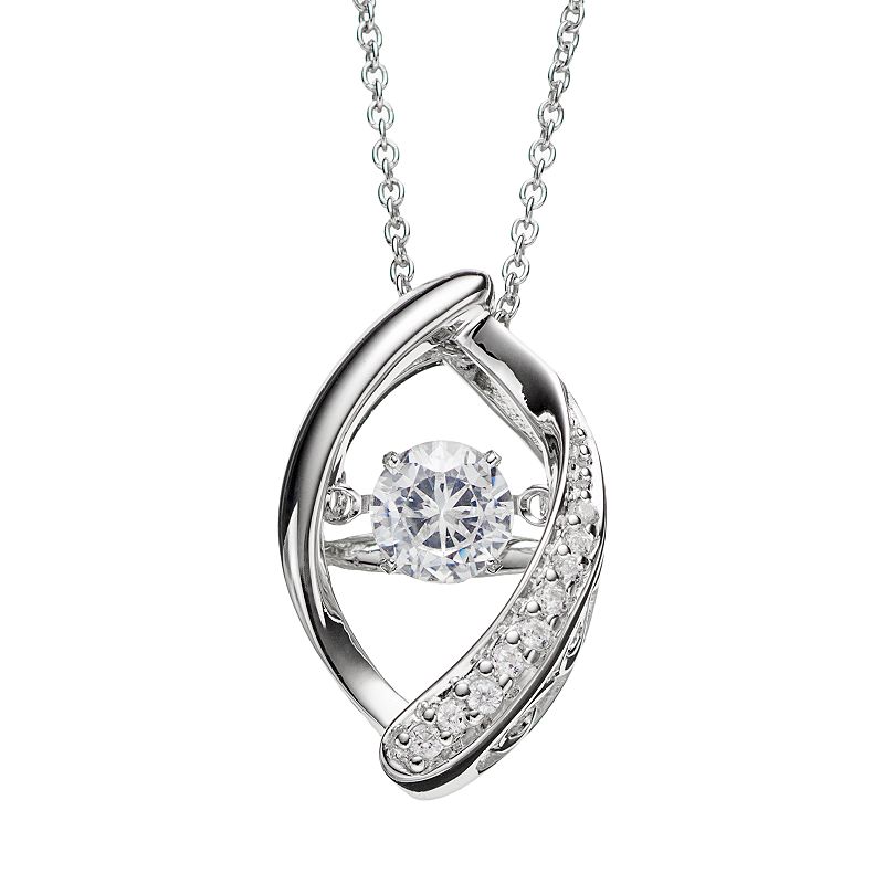 Floating DiamonLuxe 5/8 Carat T.W. Simulated Diamond Sterling Silver Marqui