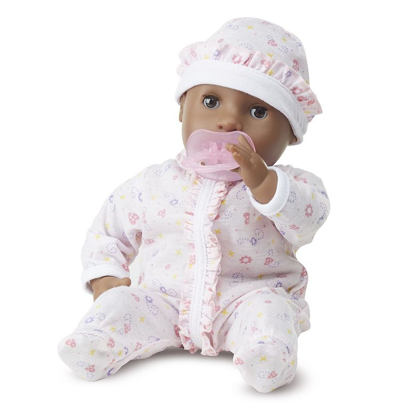 melissa & doug mine to love 12" baby doll - gabrielle with romper and hat