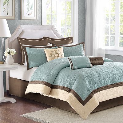 Madison Park Melanie 9 piece Comforter Set with Throw Pillows