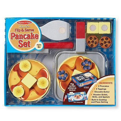 Melissa & Doug Wooden Flip & Serve Pancake Play Food Set
