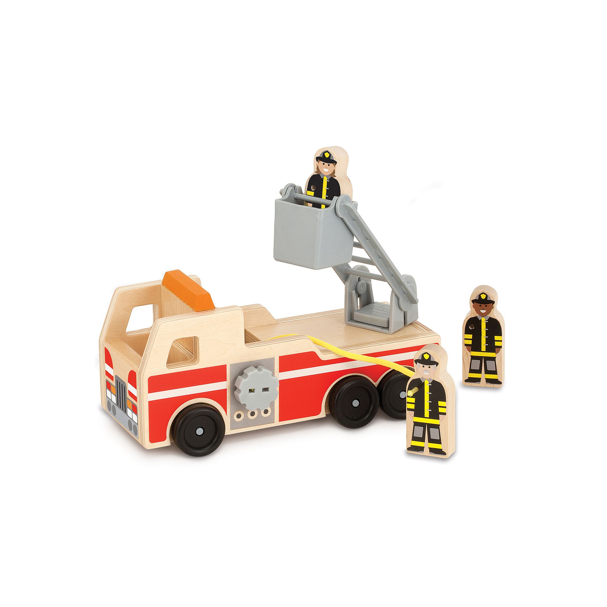Melissa & Doug Wooden Fire Truck Play Set, Multicolor