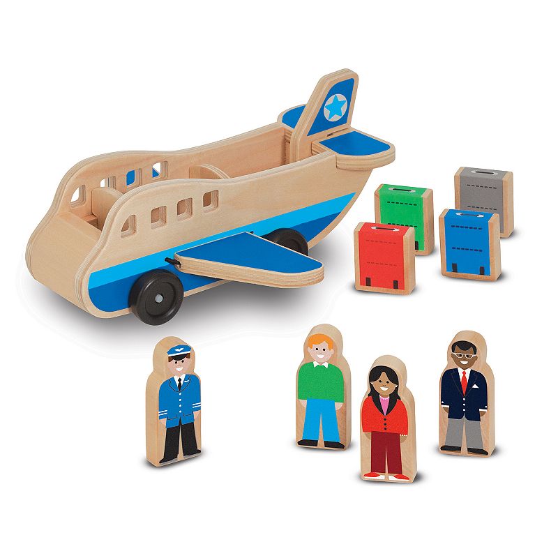 Melissa & Doug Wooden Airplane Play Set, Multicolor