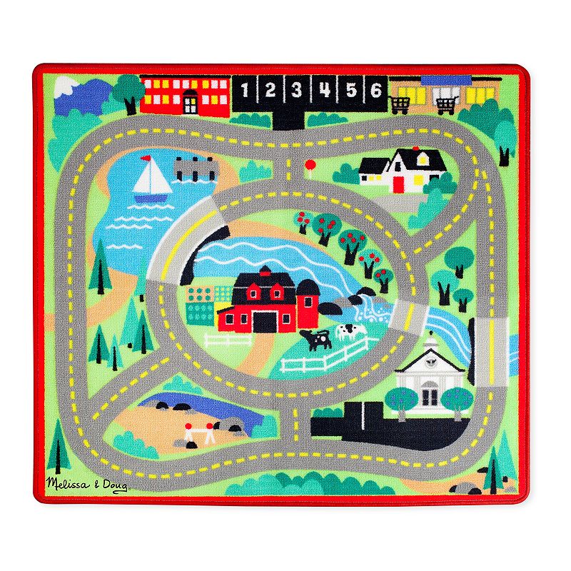 Melissa & Doug Round the Town Road Rug, Multicolor