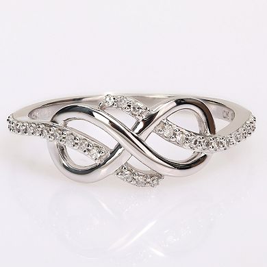 Stella Grace 1/8 Carat T.W. 10k White Gold Infinity Ring