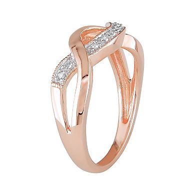 Stella Grace 1/10 Carat T.W. Diamond Pink Rhodium-Plated Sterling Silver Infinity Ring