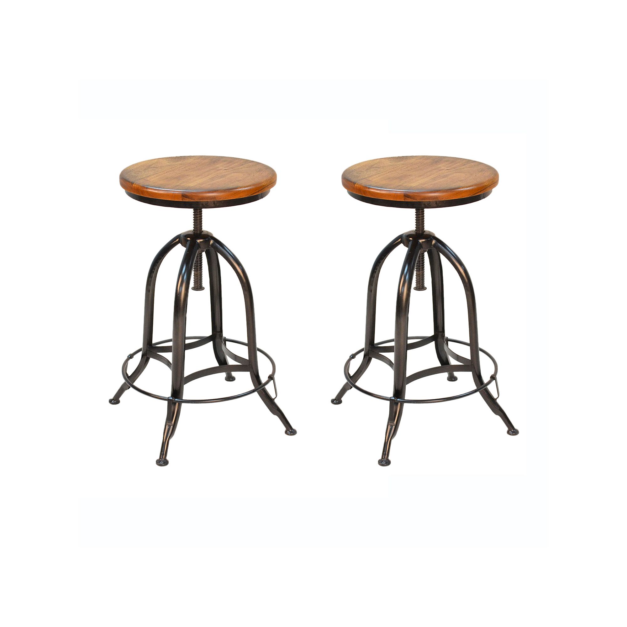 Carolina Living Ryder 2-piece Adjustable Stool Set, Brown