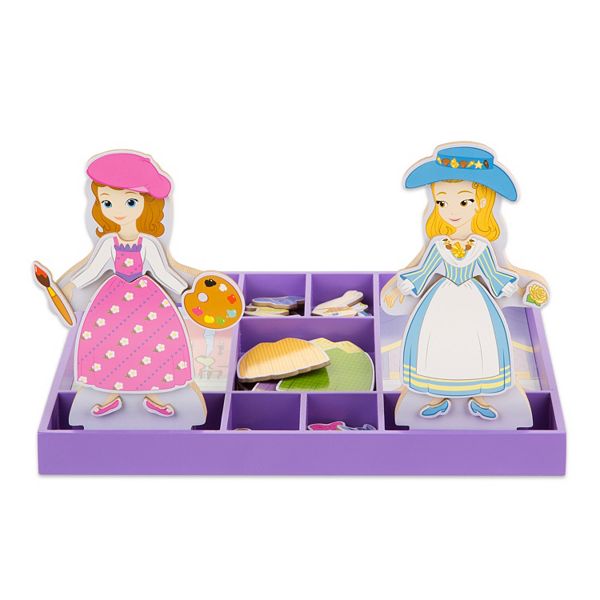 Melissa & Doug Disney Sofia the First and Princess Amber Magnetic Dress-Up Wooden Doll Pretend Play Set 40+ pcs 