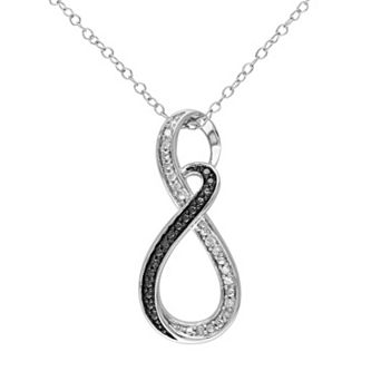 Stella Grace Diamond Accent Two Tone Sterling Silver Infinity Pendant Necklace