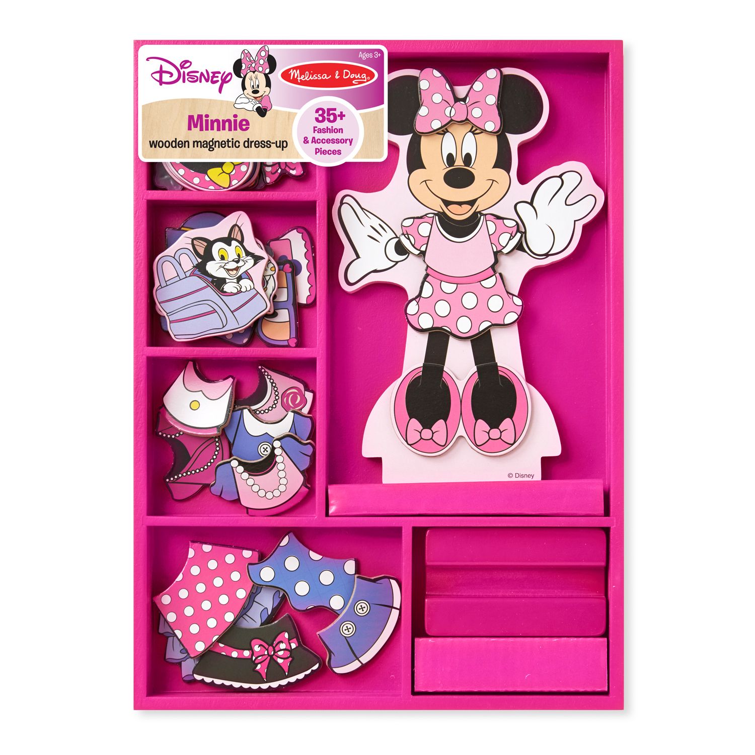 Детские куклы Disney's Mickey Mouse & Friends Minnie Mouse Wooden Magnetic Dress-Up Doll by Melissa & Doug — фото 2